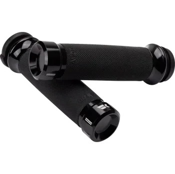 Řídítka Motocyklové gripy / rukojeti na řidítka motorky KHROME WERKS GRIPS KLASSIK ČERNÉ 500180 (pro řidítka o průměru 25,4 mm (1"), uzavřené konce gripů )