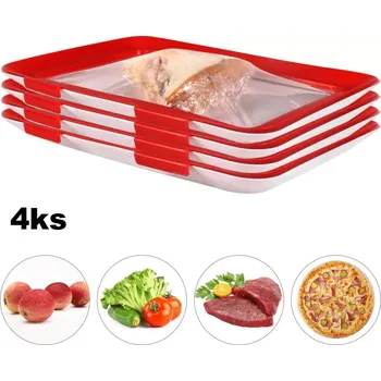 Dóza na potraviny 4x Tác na potraviny s elastickým víkem