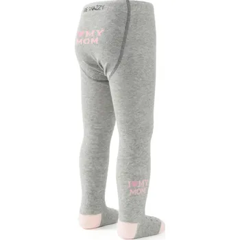 BE SNAZZY Punčocháče s protiskluzem 3x ABS vel. 68/74 šedé I love my mom Be Snazzy