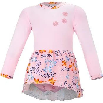 Body šaty tenké DR Outlast® - růžová baby/růžová kytky 80