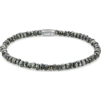 Náramek Rebel & Rose RR-40116-S-S Ladies náramek - Glass Rocks Black Leopard