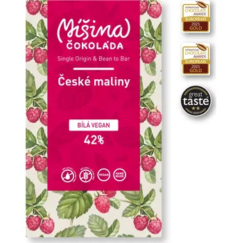 Čokoláda Míšina čokoláda Veganská malinová čokoláda 42%