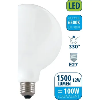 Žárovka VELAMP OPAL FILAMENT žárovka 12W Globe, E27, 6500K