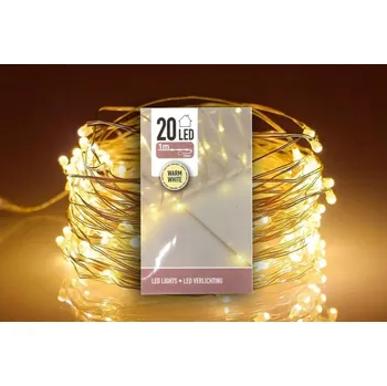 Vánoční světelný řetěz Euro Habitat Vánoční světelný řetěz s 20 LED diodami, teplá bílá, 1 m, na baterie