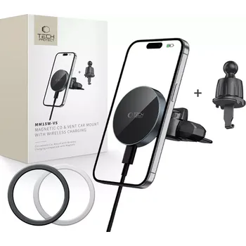 Tech-Protect MM15W-V5 CD & Vent MagSafe držák do auta s nabíjením