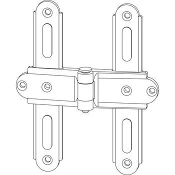 MACO RUSTICO střed.křížový závěs, poloha drážky 0mm, vzdál.25mm, černá (14072)