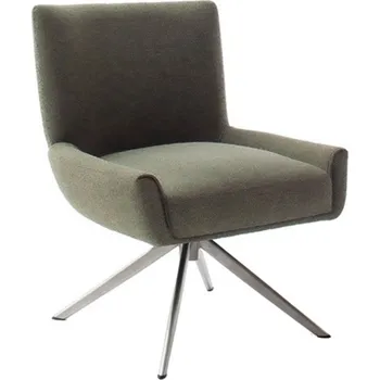 Jídelní židle Jídelní otočná židle WILSON XL bez područek, olivová s ocelovou podnoží