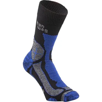 Pánské ponožky trekové ponožky unisex HANWAG Hanwag Trek-Merino Socke Black/Royal Blue - 42-44