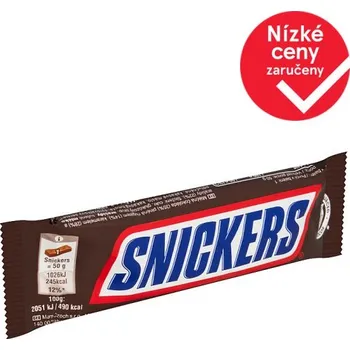 Čokoláda Snickers Mléčná čokoláda plněná nugátem, karamelem a arašídy 50g