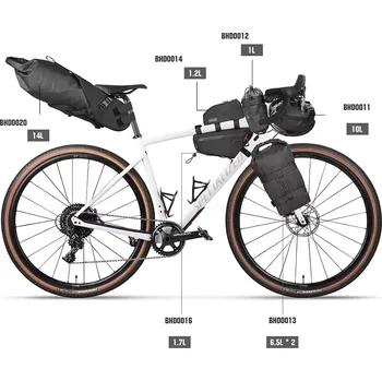 brašna na kolo Bikepackingová sada Rhinowalk Wilderness A - černá