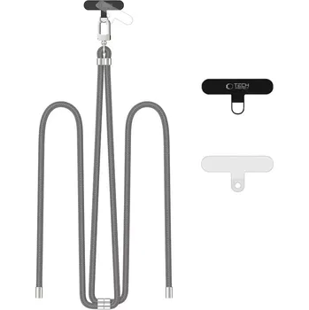 Tech-Protect C7S ROPE CROSSBODY Šňůrka / popruh na telefon - CRAYON GREY/SILVER