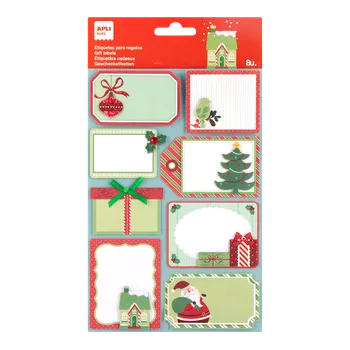 Set školních potřeb APLI vánoční jmenovky - stromeček a dárky