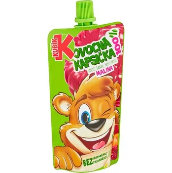 Kubík 100% ovocná kapsička jablko, banán, mrkev, malina 100g