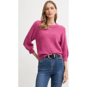 Dámský svetr Svetr s příměsí mohéru United Colors of Benetton 1VAAD10F4 růžová 30X, vel. S
