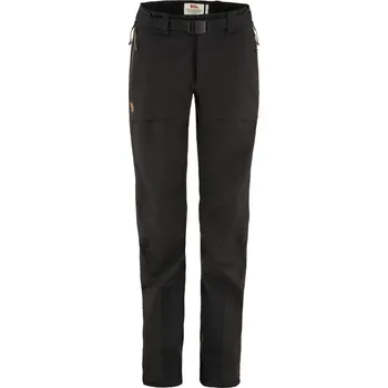 Dámské kalhoty kalhoty turistické dámské FJÄLLRÄVEN Keb Eco-Shell Trousers W Black - XS