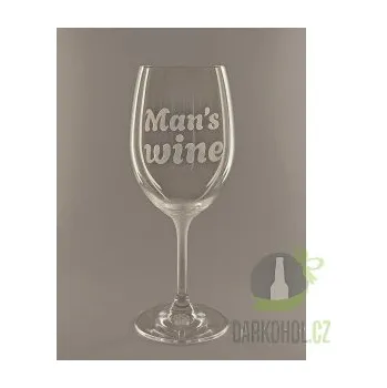 Sklenice Pískovaná sklenice na víno – Man’s wine