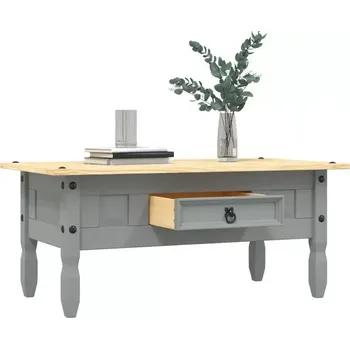 Konferenční stolek Konferenční stolek, masivní borovicové dřevo, přírodní/šedá, LEON 2