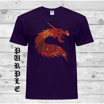 Pánská móda panske-levne-bavlnene-vtipne-tricko-potisk-drak-Targaryen Barva: Purple - purpurová, velikost: M