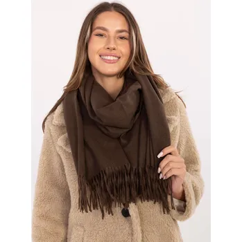 Šála Dámská tmavě hnědá šála z jemného polyesteru AT-