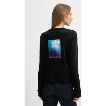 Pánské tričko Bavlněné tričko s dlouhým rukávem Calvin Klein Jeans LV047D223G černá 99X, vel. L