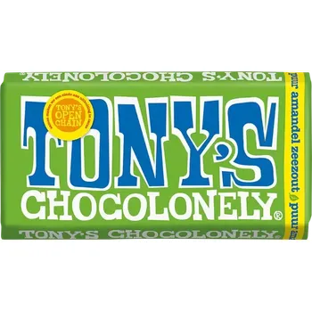 Čokoláda Tony's Chocolonely hořká čokoláda s mandlemi a mořskou solí 90 g