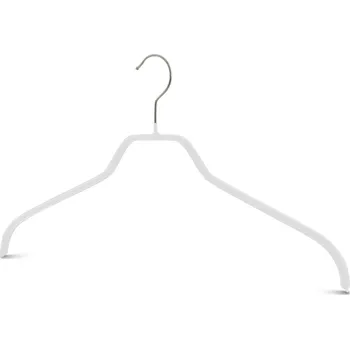 Ramínko MAWA kovové ramínko SILHOUETTE, ergonomické, protiskluzové, 45 cm, bílé, 10 ks