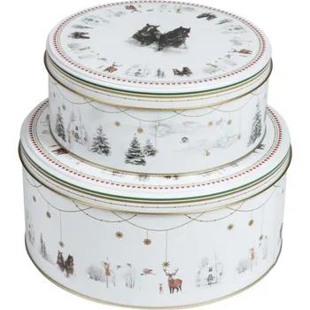Dóza na potraviny Plechová dóza Julemorgen Story 2 ks WIK & WALSØE