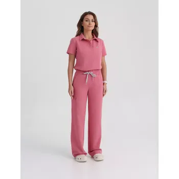 Zdravotnický oděv Dámské Lékařské Kalhoty Yoga - RASPBERRY CRUSH 0