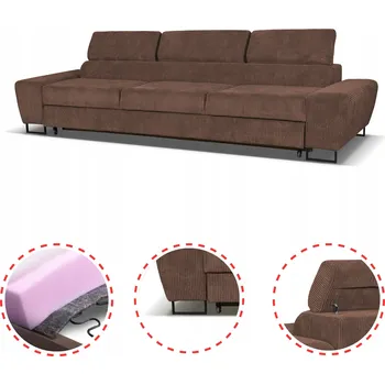 Pohovka Rozkládací pohovka/gauč pro 3 osoby Savio s funkcí spaní Family meble hnědá manšestr