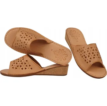 Dámské pantofle Pantofle na klínku 3,5 cm Kožené pantofle na klínku Kůže Jucht 37