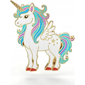 Obraz PINETS Kouzelný Zlatý Jednorožec odznak brož pohádková ozdoba na oblečení