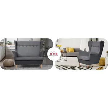 Sedací souprava Sedací souprava ARI DUO pohovka křesla Family Meble černo - modrá