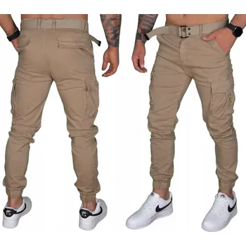 Pánské kalhoty PÁNSKÉ KAPSÁČE JOGGER KALHOTY ELASTICKÉ