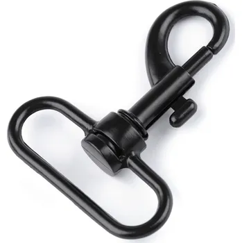 Kovová karabina otočná, průvlek 38 mm, barva 5 černý lak