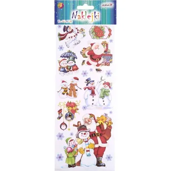 Vánoce Nálepky Vánoční 15ks 12x30cm,Sněhulák/Santa