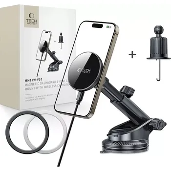 Tech-Protect MM15W-V10 MagSafe držák do auta s bezdrátovým nabíjením - černý