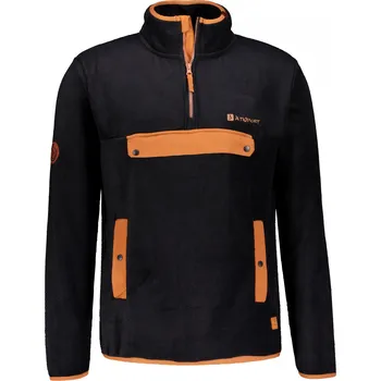 Pánská mikina Pánská fleece mikina ALTISPORT GARM ČERNÁ/HNĚDÁ XXXL