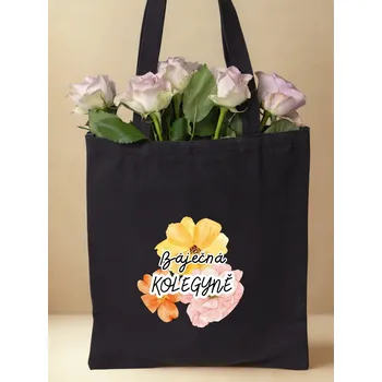Nákupní taška Taška s potiskem Textilní taška, Báječná kolegyně, 41x37cm, mix barev, 1 kus Vyberte si barvu ZDE:: černá