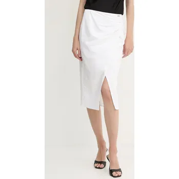 Dámská sukně Sukně Armani Exchange bílá barva, midi, XW000458 AF12814 XW000458.AF12814 00X, vel. 36
