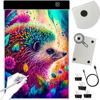 Psací podložka PROTISKLUZOVÁ KRESLÍCÍ DESKA SE 3 ÚROVNĚMI PODSVÍCENÍ GRAFICKÝ TABLET A4