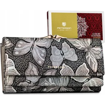 Peněženka Peterson peněženka z přírodní kůže šedá s RFID ochranou
