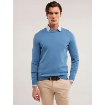 Pánský svetr BIG STAR PÁNSKÝ BAVLNĚNÝ SVETR MODRÝ BASILIAN 401 XXL