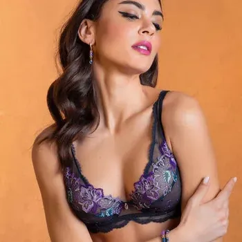 Souprava dámského spodního prádla Podprsenka nevyztužená LISE CHARMEL (ACH7477-21), Velikost 70D, Barva tmavě modrá