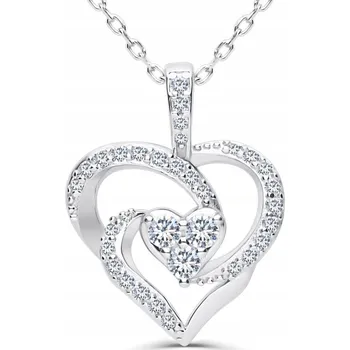 Náhrdelník STŘÍBRNÝ NÁHRDELNÍK SRDCE STŘÍBRO 925