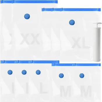 Vrták VAKUOVÉ PYTLE SADA VELKÉ 4L 4XL 4XXL NA POVLEČENÍ OBLEČENÍ PEŘINY PUMPIČKA