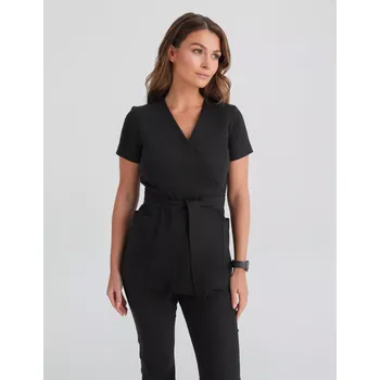 Zdravotnický oděv Lékařská Mikina na zavázání Auri - TRUE BLACK 0