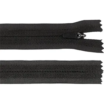 Zip Spirálový zip skrytý No 3 délka 25 cm na outdoorové oděvy a doplňky, semi-autolock Varianta: 322 černá, Balení: 1 ks