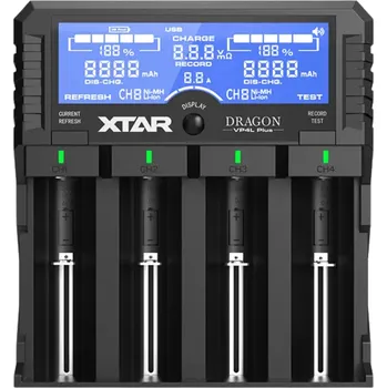 Nabíječka baterií Xtar DRAGON VP4L Plus-charger, wall adaptor, car adaptor