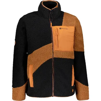 Pánská mikina Pánská fleece mikina ALTISPORT GANAN ČERNÁ/HNĚDÁ S