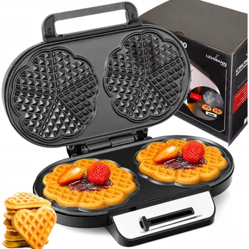 Vaflovač Vaflovač Lehmann vaflovač na 2 duże gofry srdíčka 1200 W stříbrný